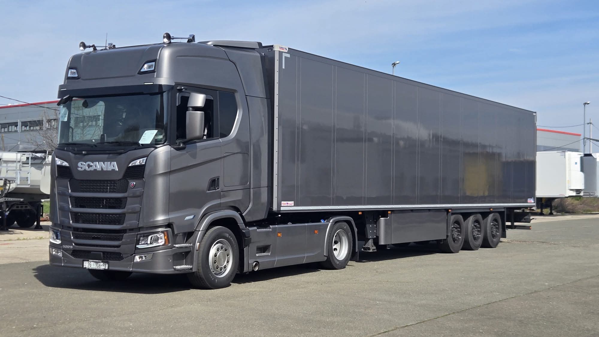 Scania truck on the open road